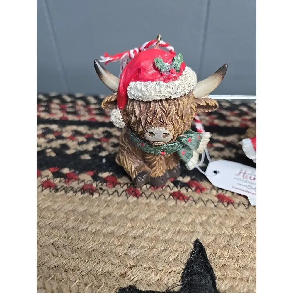 3 Highland Cow Christmas Ornaments Hanna's Handiwork's 15498